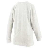 Women's Pressbox Oatmeal Texas Longhorns Plus Comfy Cairo Terry Pullover Sweatshirt