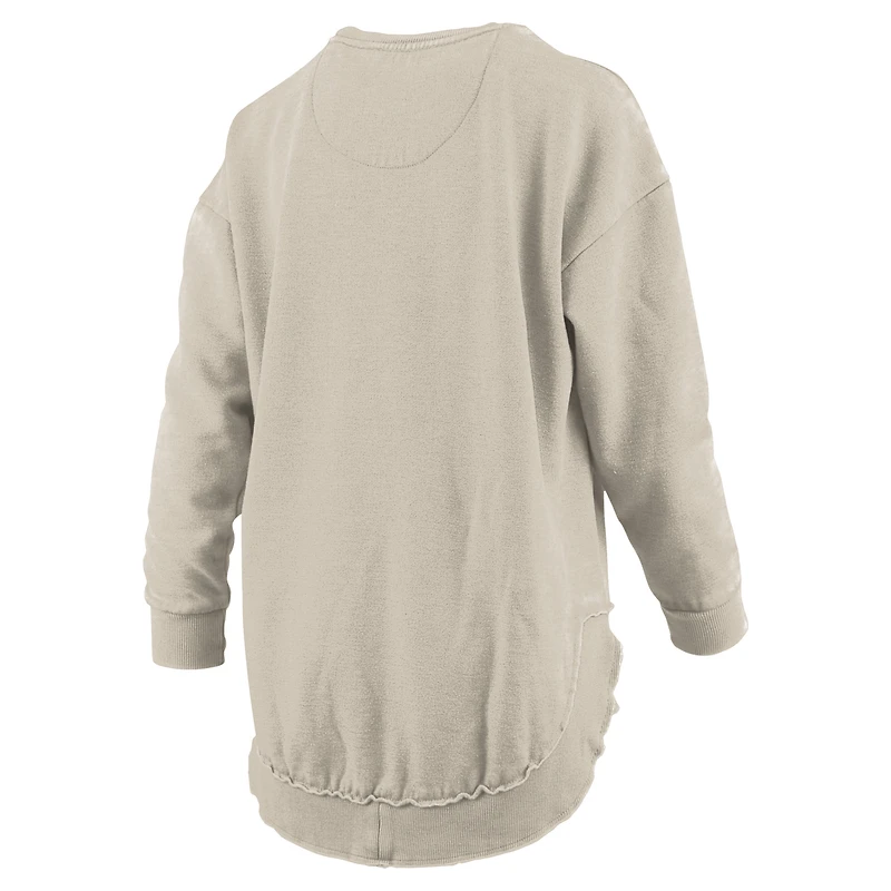 Women's Pressbox Tan Texas Longhorns Poncho Fleece Pullover Sweatshirt