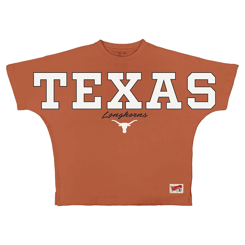 T-shirt oversize en flanelle orange Texas Longhorns pour femmes de Pressbox
