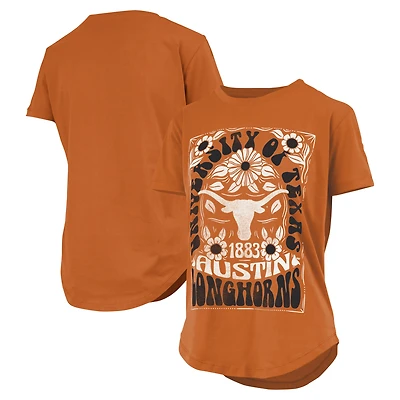 T-shirt Pressbox Texas Orange Longhorns Irvine Floral Team Color pour femmes