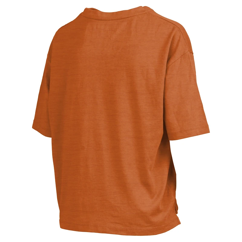 Women's Pressbox Texas Orange Longhorns Nelson Arch Over Logo Waist Length Oversized Slub T-Shirt