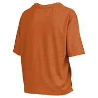 Women's Pressbox Texas Orange Longhorns Nelson Arch Over Logo Waist Length Oversized Slub T-Shirt