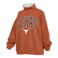 Women's Pressbox  Texas Orange Longhorns Oversized Mock Neck Sweatshirt