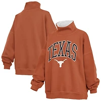 Women's Pressbox  Texas Orange Longhorns Oversized Mock Neck Sweatshirt