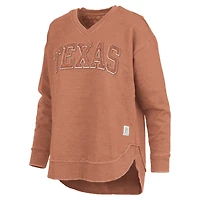 Women's Pressbox Texas Orange Longhorns Westin Poncho V-Neck Pullover Sweatshirt