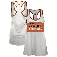 Débardeur dos nageur Tracy Pressbox blanc/orange brûlé pour femme, Texas Longhorns
