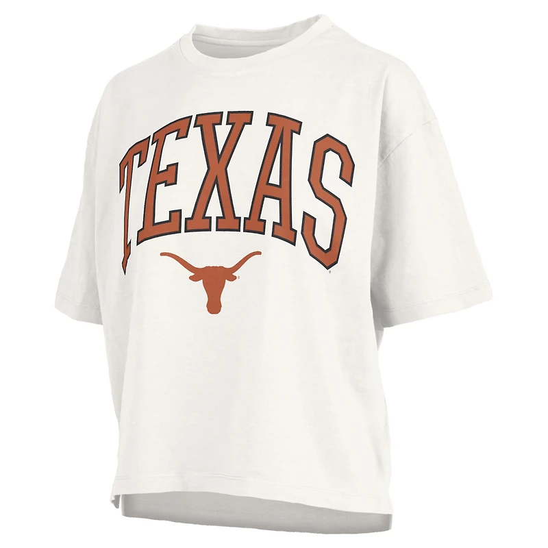 Women's Pressbox Texas Longhorns Nelson Arch Over Logo Waist Length Oversized Slub T-Shirt