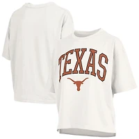 T-shirt surdimensionné blanc Pressbox Texas Longhorns Nelson Arch Over avec logo, longueur à la taille