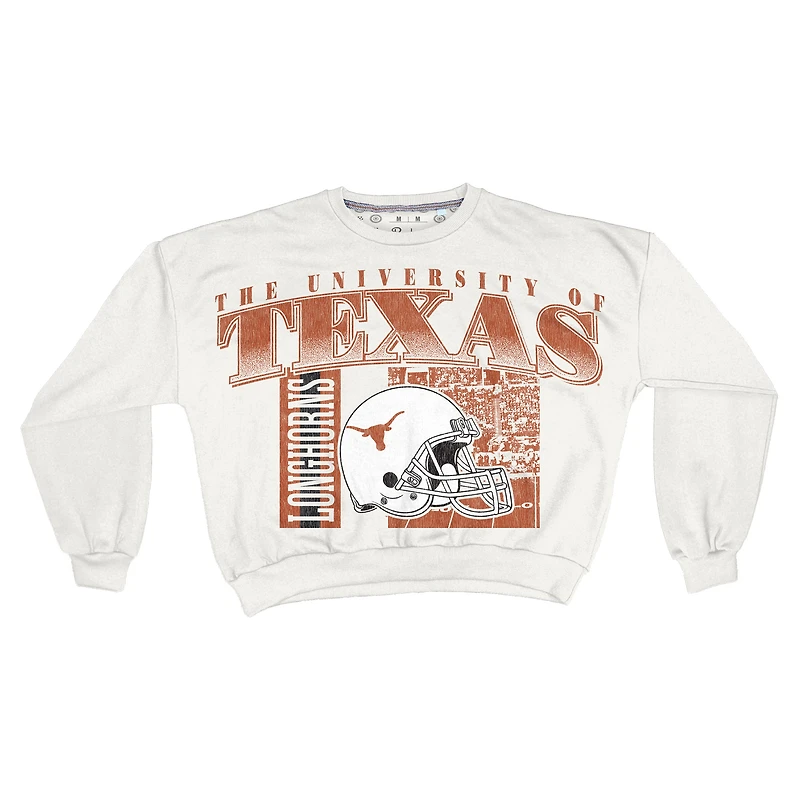 Sweat-shirt rétro surdimensionné Janice blanc Texas Longhorns pour femme Pressbox