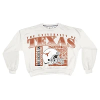 Sweat-shirt rétro surdimensionné Janice blanc Texas Longhorns pour femme Pressbox