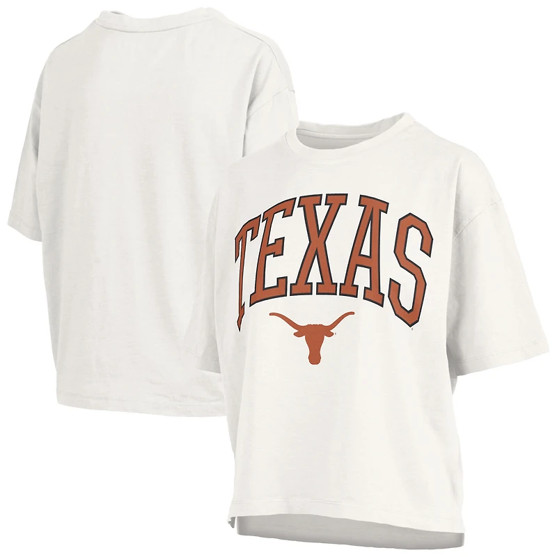 Women's Pressbox White Texas Longhorns Plus Nelson Motley Crew Oversized Slub T-Shirt