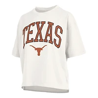 Women's Pressbox White Texas Longhorns Plus Nelson Motley Crew Oversized Slub T-Shirt