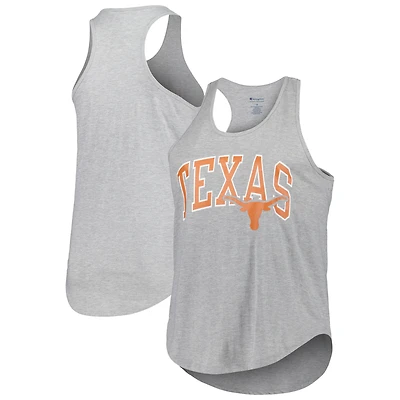 Profil pour femme Gris chiné Texas Longhorns Arch Logo Débardeur à dos nageur et encolure dégagée