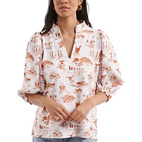 Women's Smith & Quinn Texas Orange/White Longhorns Tailgate Collection Eliza Top