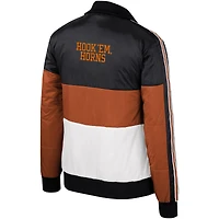 Women's The Wild Collective Texas Orange Longhorns Color-Block Puffer Full-Zip Jacket