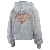 Women's Wear by Erin Andrews Heather Gray Texas Longhorns Speckle Double-Hit Raglan Full-Zip Hoodie