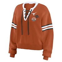 Pull à lacets Texas Longhorns Orange pour femme WEAR by Erin Andrews
