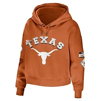 Women's WEAR by Erin Andrews Texas Orange Longhorns Sweat à capuche court en technique mixte