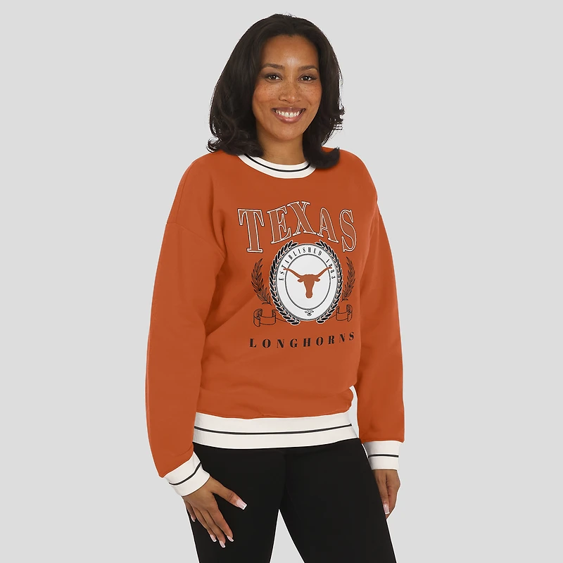 Sweat-shirt orange Texas Longhorns Seal pour femme par Erin Andrews