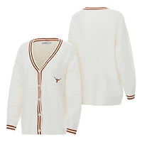 Cardigan boutonné en tricot rayé crème Texas Longhorns ZooZatz pour femme