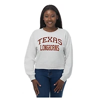 Sweat-shirt court en chenille Texas Longhorns Oatmeal ZooZatz pour femme