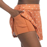 Women's ZooZatz Texas Orange Longhorns Allover Print Flowy Skort