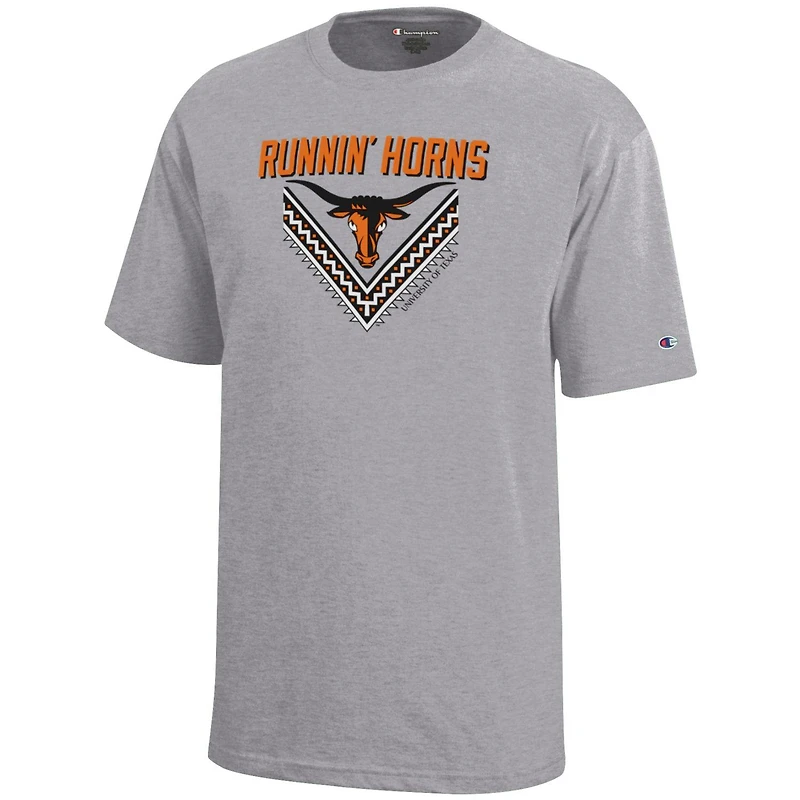 T-shirt Runnin' Horns des Texas Longhorns, champion jeunes, gris chiné