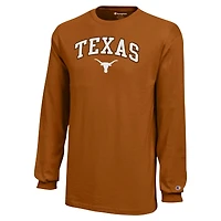 Champion de la jeunesse Texas Orange Longhorns Arch Over Logo T-shirt à manches longues