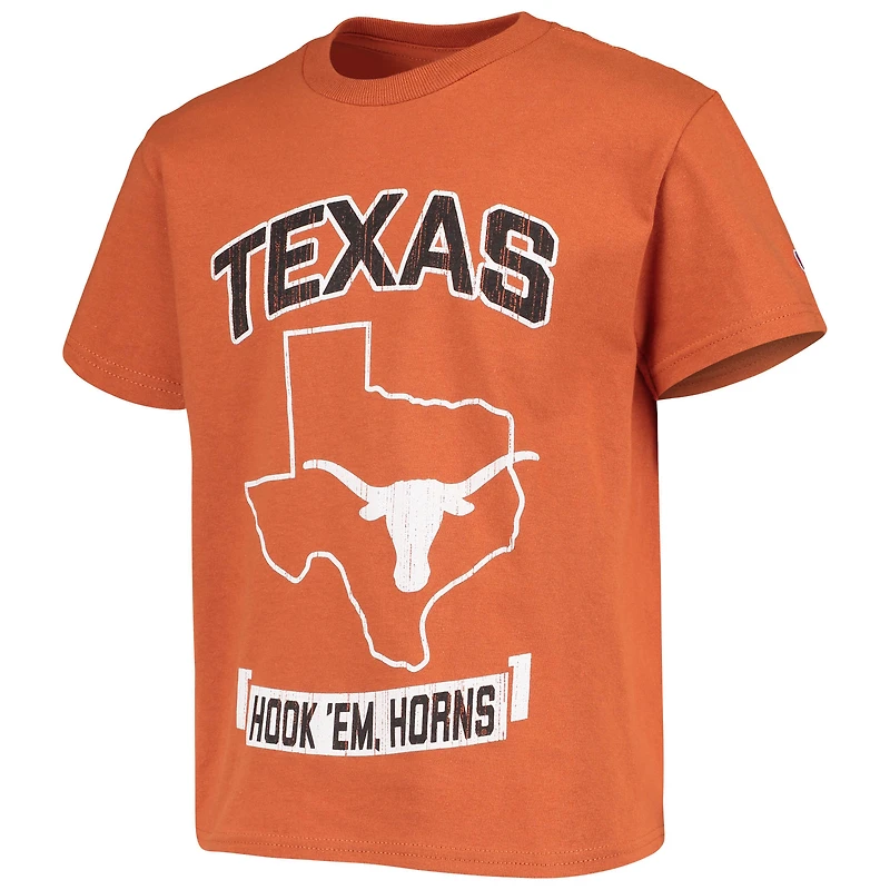 Champion de la jeunesse Texas Orange Longhorns T-shirt mascotte forte