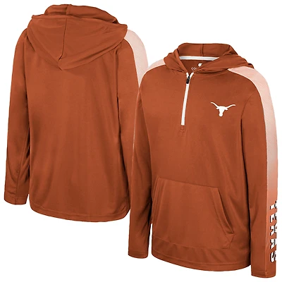 Youth Colosseum Texas Orange Longhorns Lumen Long Sleeve Quarter-Zip Hooded Windshirt