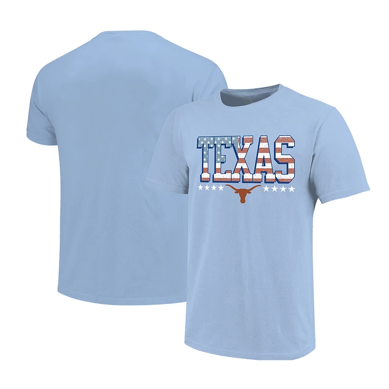 Youth  Light Blue Texas Longhorns Americana Flag T-Shirt