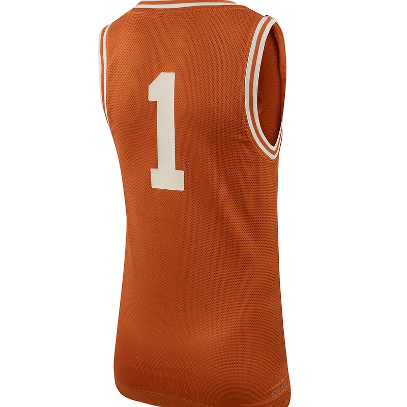 Maillot de basket-ball Nike #1 Texas Orange Longhorns Icon Replica pour jeune