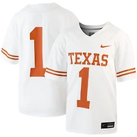 Maillot Nike n°1 blanc extérieur des Texas Longhorns pour jeunes
