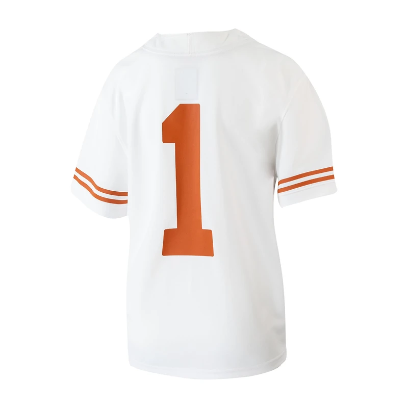 Youth Nike #1 White Texas Longhorns Away  Untouchable Jersey