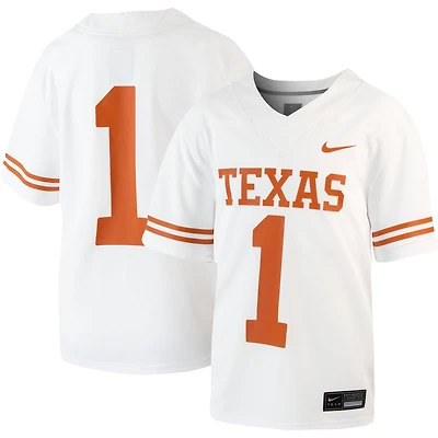 Youth Nike #1 White Texas Longhorns Away  Untouchable Jersey