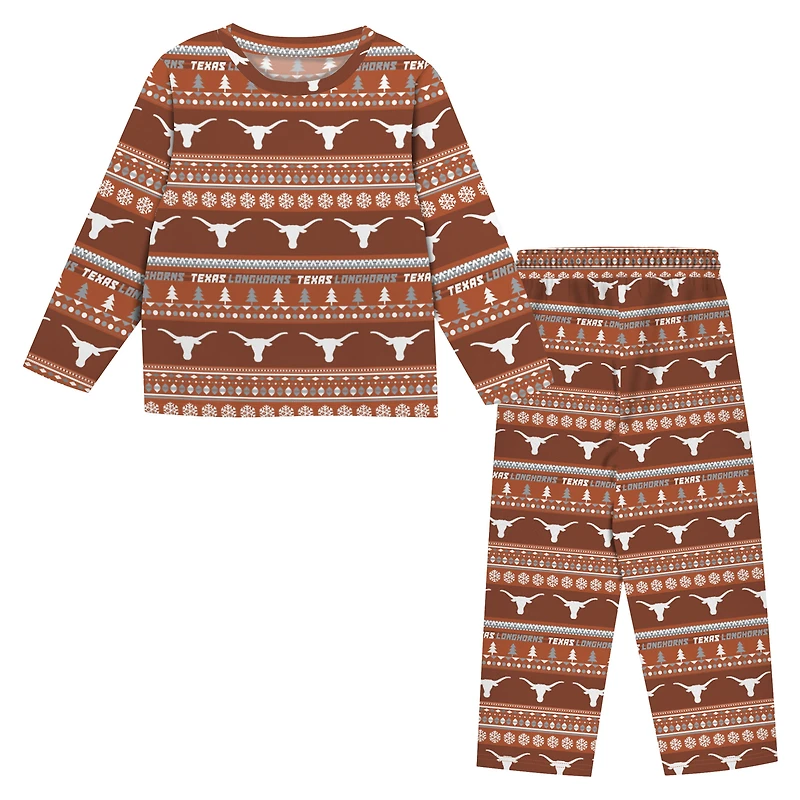 Youth Outerstuff  Texas Orange Longhorns Ugly Sweater Pajama Set