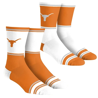 Youth Rock Em Socks  Texas Longhorns 2-Pack Color Block Crew Socks Set