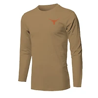 T-shirt à manches longues pour jeunes, couleur beige, Texas Longhorns, imprimé Polaroid neigeux