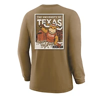 Youth  Tan Texas Longhorns Snowy Polaroid Long Sleeve T-Shirt