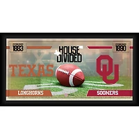 Collage de football encadré 10" x 20" des Texas Longhorns contre les Oklahoma Sooners