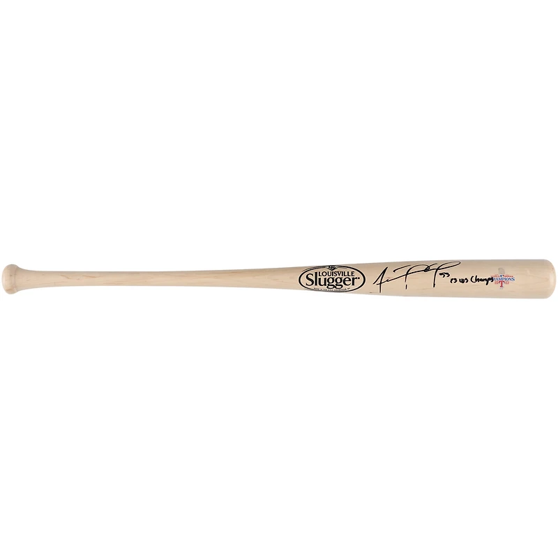 Adolis Garcia Texas Rangers Autographed 2023 World Series Champions Louisville Slugger Logo Bat with "23 WS Champs" Inscription