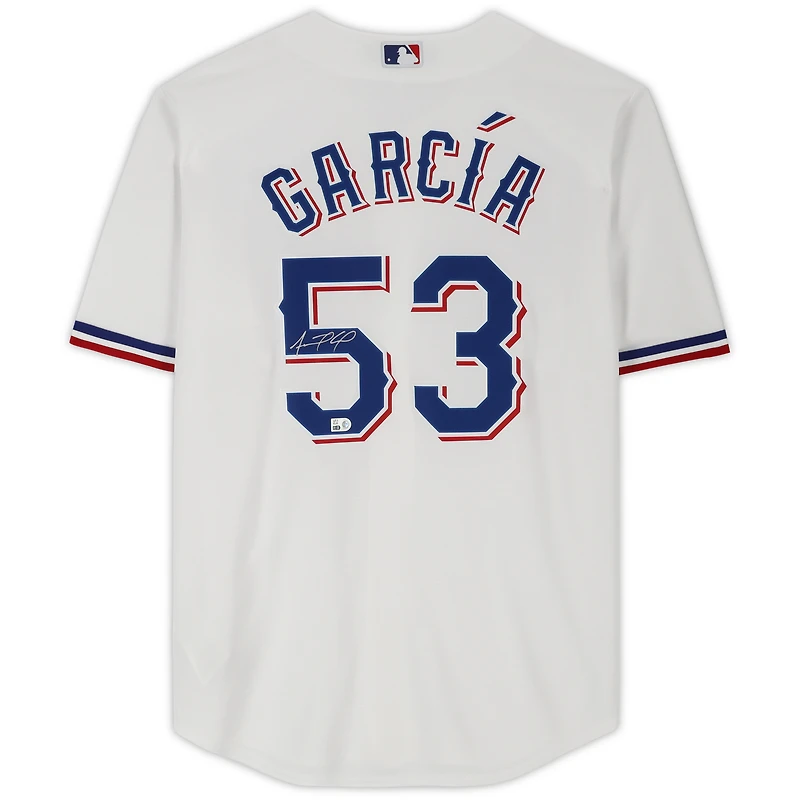 Adolis Garcia Texas Rangers Autographed White Nike Replica Jersey