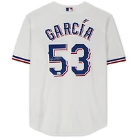 Adolis Garcia Texas Rangers Autographed White Nike Replica Jersey