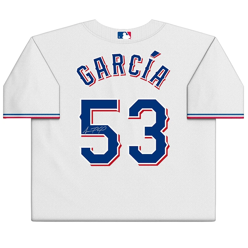 Adolis Garcia Texas Rangers Autographed White Nike Replica Jersey