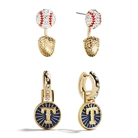 BaubleBar  Texas Rangers Hoop Earring Set