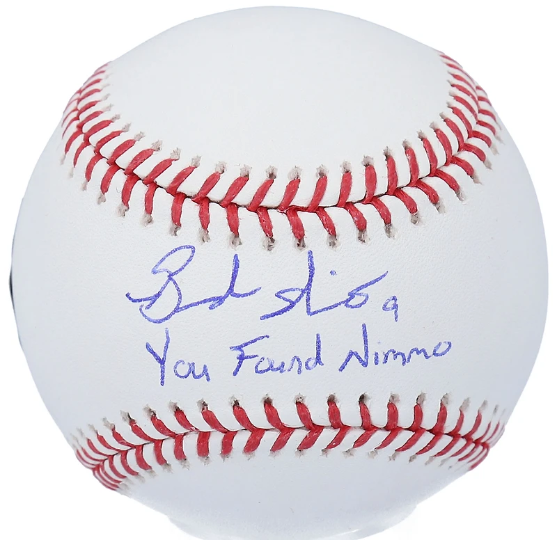 Balle de baseball autographiée par Brandon Nimmo des Texas Rangers avec l'inscription « Vous avez trouvé Nimmo ».