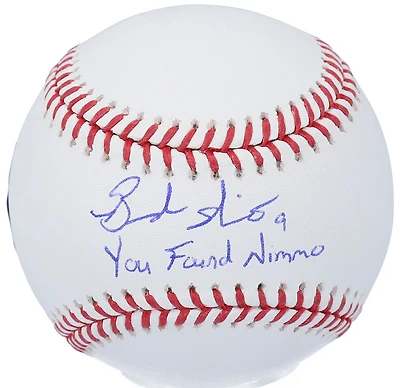 Balle de baseball autographiée par Brandon Nimmo des Texas Rangers avec l'inscription « Vous avez trouvé Nimmo ».