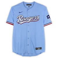 Brandon Nimmo Texas Rangers Autographed Light Blue Nike Replica Jersey