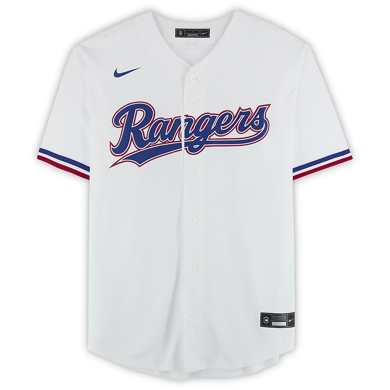 Brandon Nimmo Texas Rangers Autographed White Nike Replica Jersey