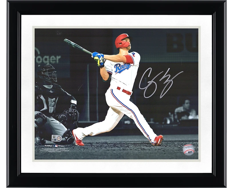 Corey Seager Texas Rangers Autographed 11" x 14" Spotlight Hitting Photograph